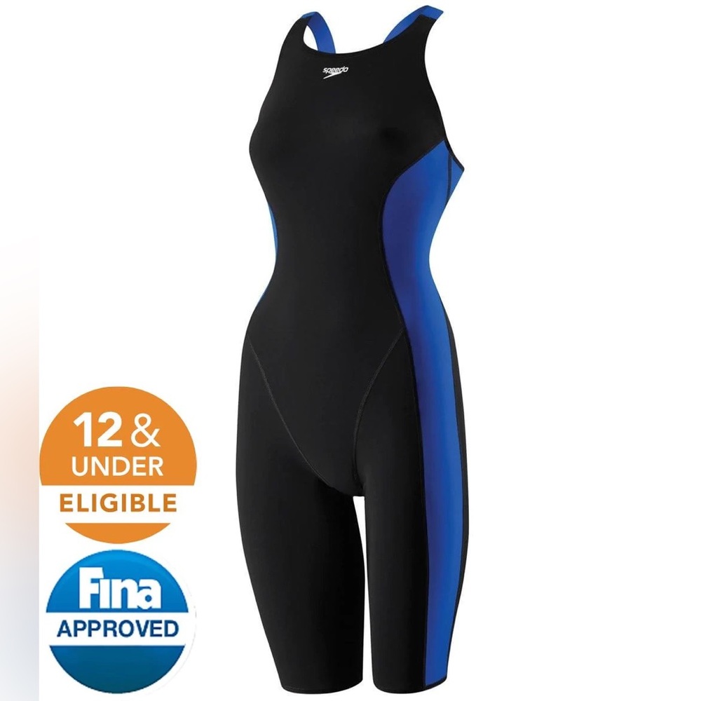 The Speedo Girl's Powerplus Kneeskin Tech Suit Swimsuit  Size 10/26